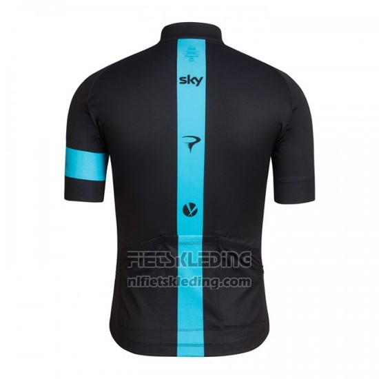 2016 Fietskleding Sky Blauw en Zwart Korte Mouwen en Koersbroek